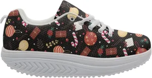 FOR U DESIGNS Vintage Sneakers for Womens Fashion Platform Wedge Sneakers Walking Shoes Outdoor Casual Shoes