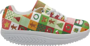 FOR U DESIGNS Vintage Sneakers for Womens Fashion Platform Wedge Sneakers Walking Shoes Outdoor Casual Shoes