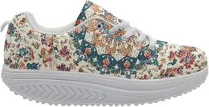 FOR U DESIGNS Women's Sneakers Platform Walking Shoes Casual Lace Up Running Shoes