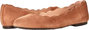 French Sole Jigsaw - Flats for Women - Leather Lining - Rubber Outsole - Scalloped Topline - Rounded Toe Makeup Suede 8 M