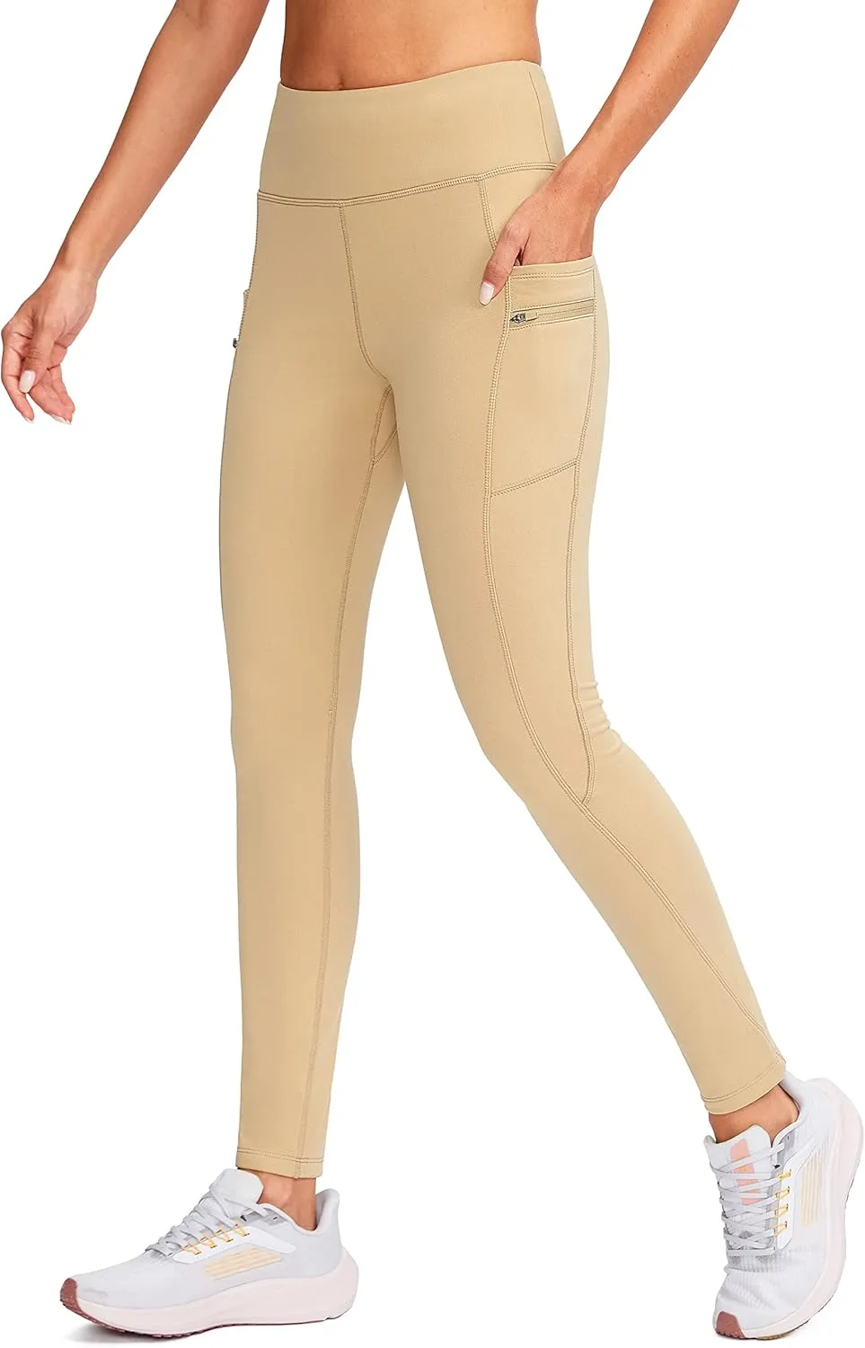 G Gradual Women's Fleece Lined Winter Leggings with Pockets Water Resistant High Waisted Thermal Warm Pants Running Hiking