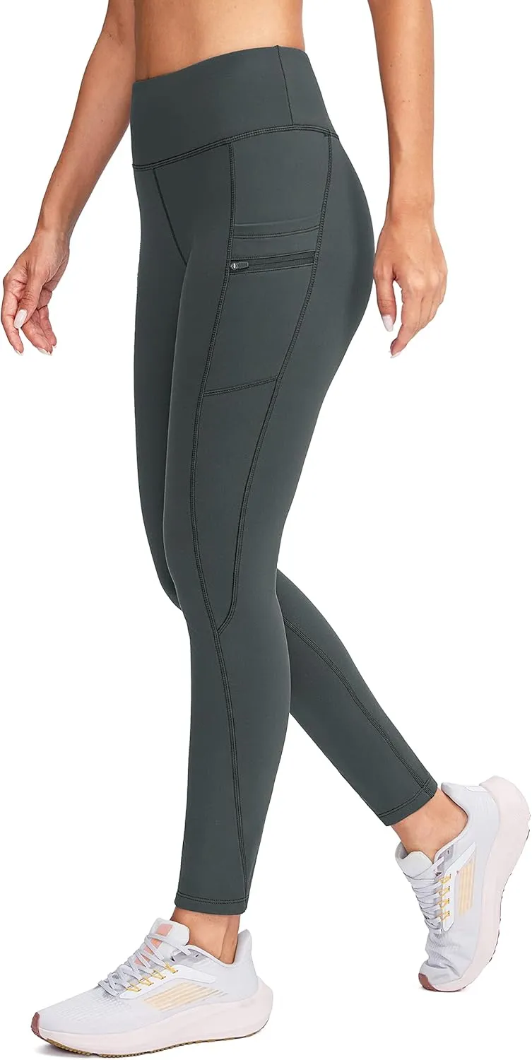 G Gradual Women's Fleece Lined Winter Leggings with Pockets Water Resistant High Waisted Thermal Warm Pants Running Hiking