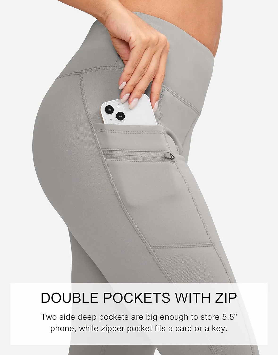 G Gradual Women's Fleece Lined Winter Leggings with Pockets Water Resistant High Waisted Thermal Warm Pants Running Hiking