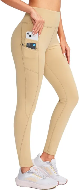 G Gradual Women's Fleece Lined Winter Leggings with Pockets Water Resistant High Waisted Thermal Warm Pants Running Hiking