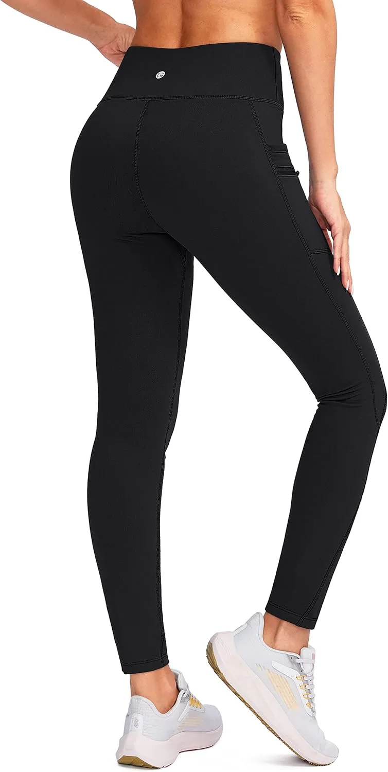 G Gradual Women's Fleece Lined Winter Leggings with Pockets Water Resistant High Waisted Thermal Warm Pants Running Hiking