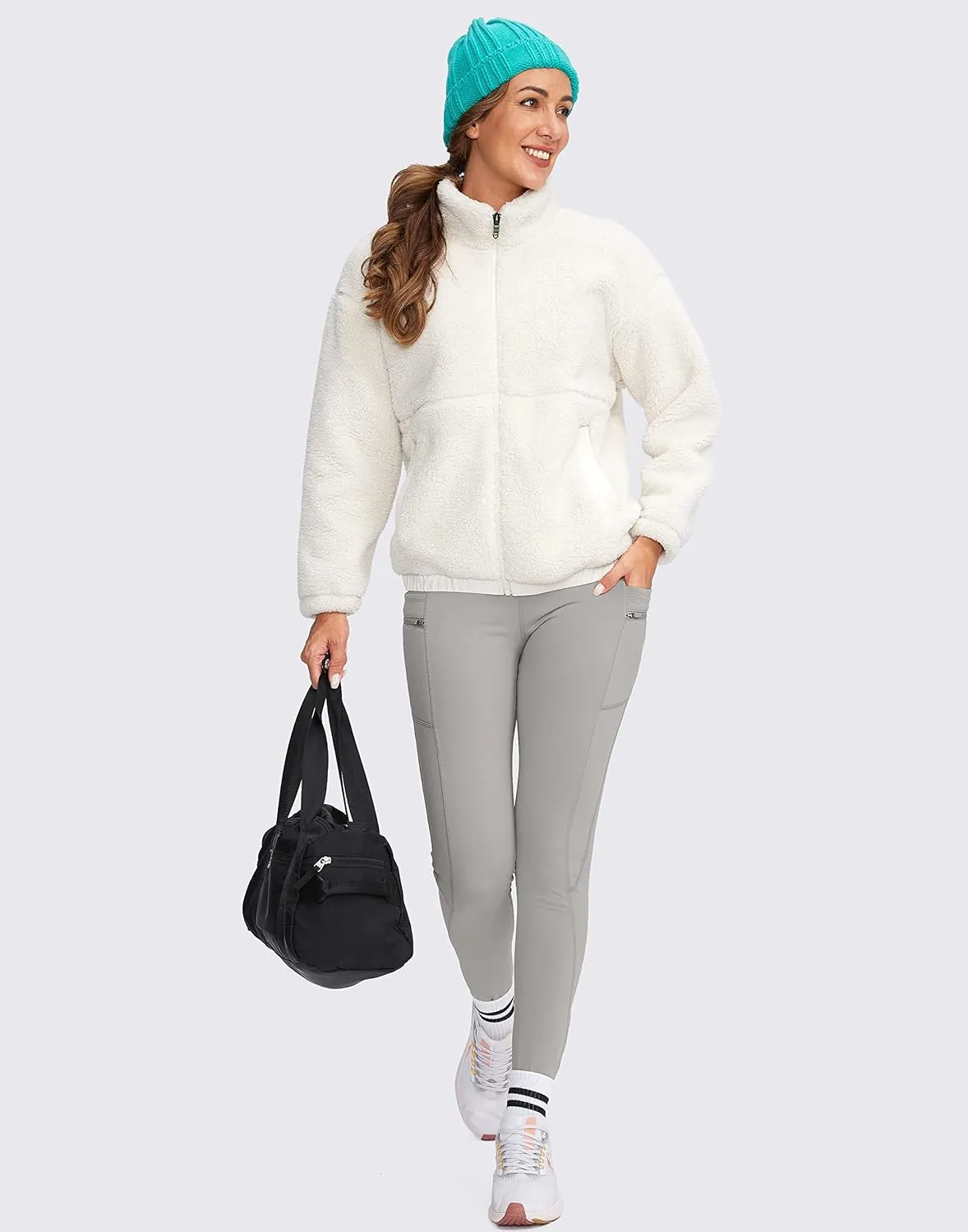 G Gradual Women's Fleece Lined Winter Leggings with Pockets Water Resistant High Waisted Thermal Warm Pants Running Hiking