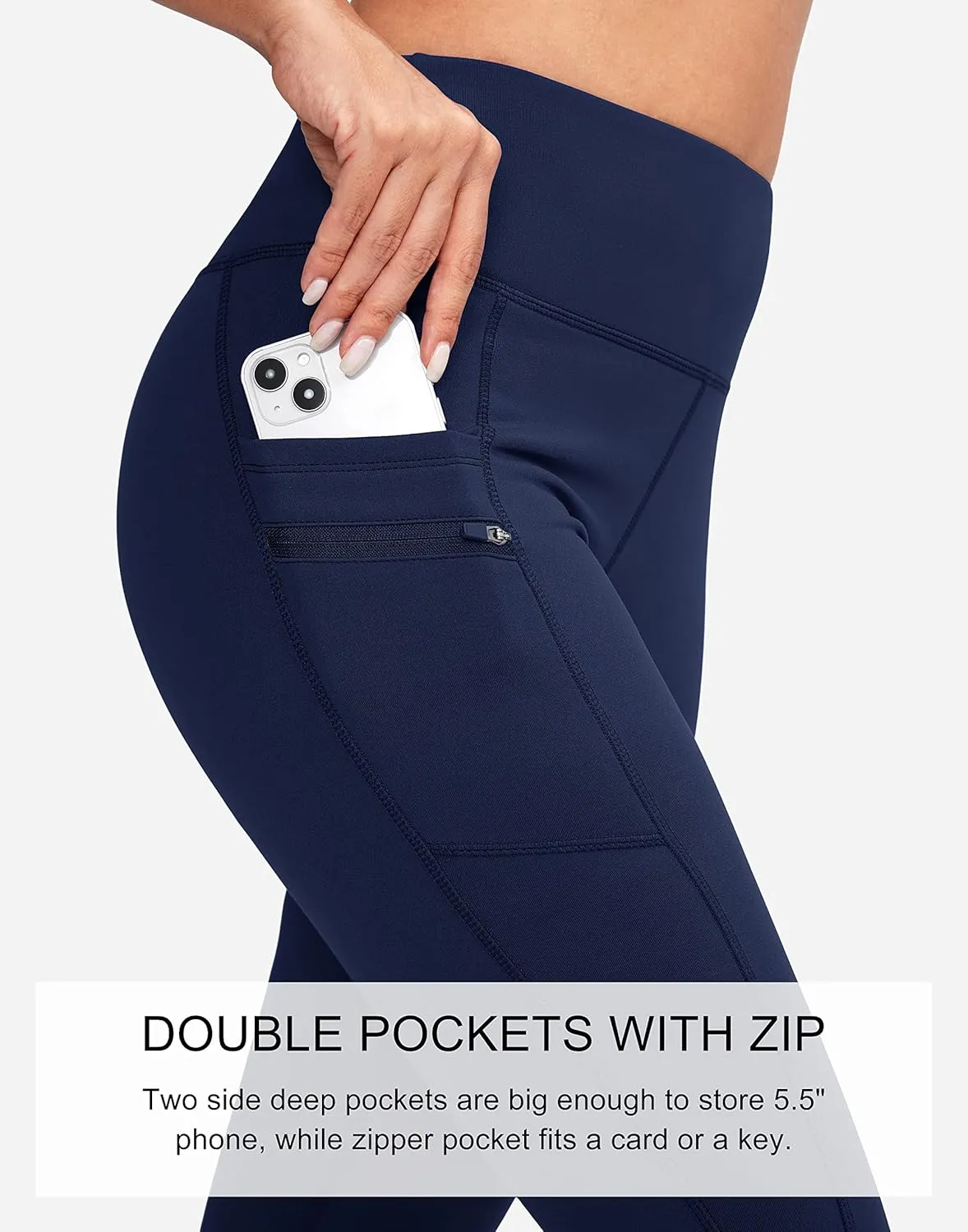 G Gradual Women's Fleece Lined Winter Leggings with Pockets Water Resistant High Waisted Thermal Warm Pants Running Hiking
