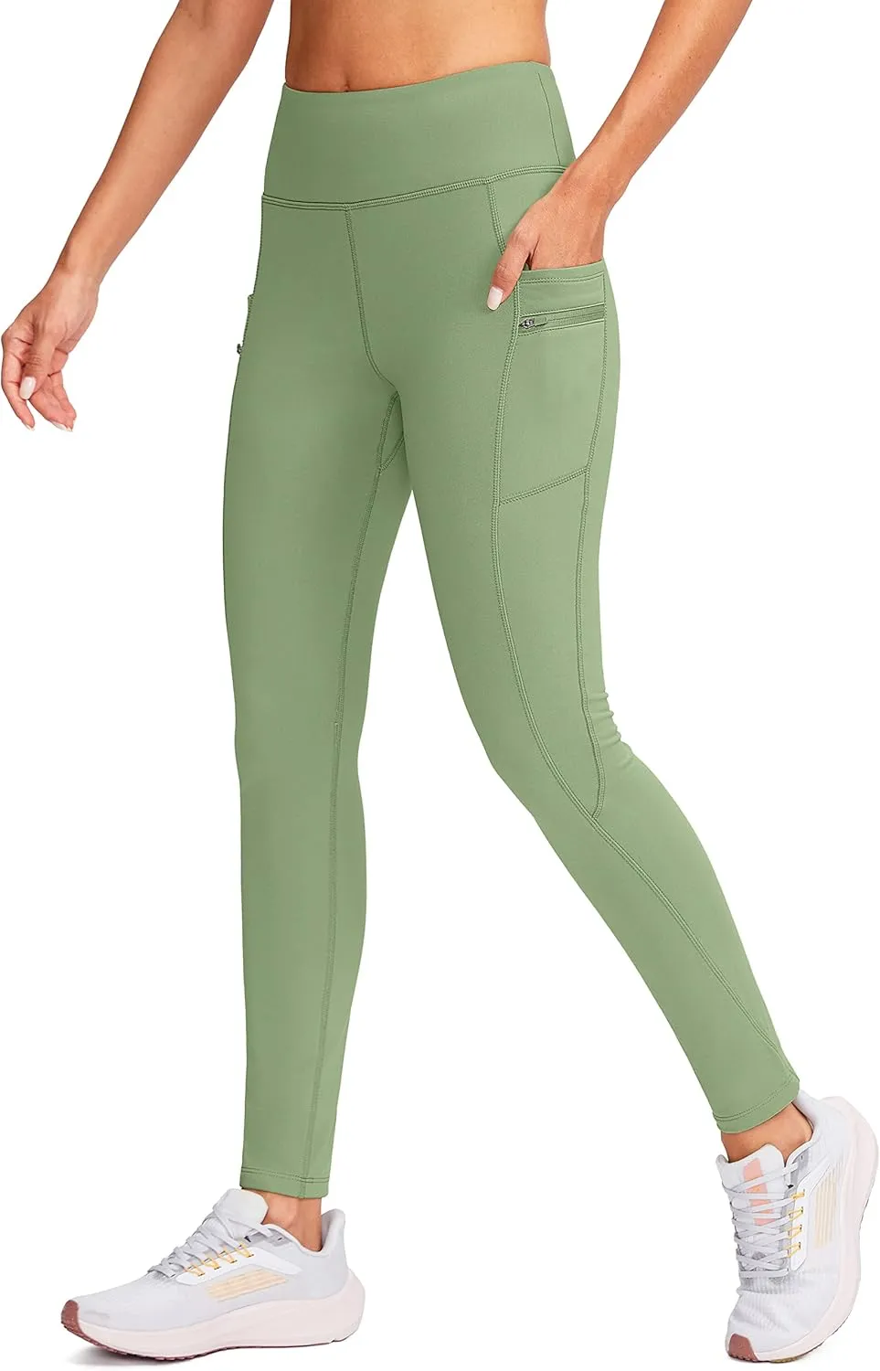 G Gradual Women's Fleece Lined Winter Leggings with Pockets Water Resistant High Waisted Thermal Warm Pants Running Hiking