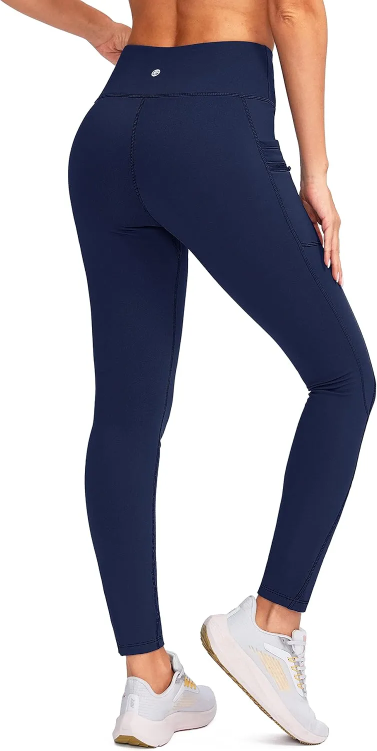 G Gradual Women's Fleece Lined Winter Leggings with Pockets Water Resistant High Waisted Thermal Warm Pants Running Hiking
