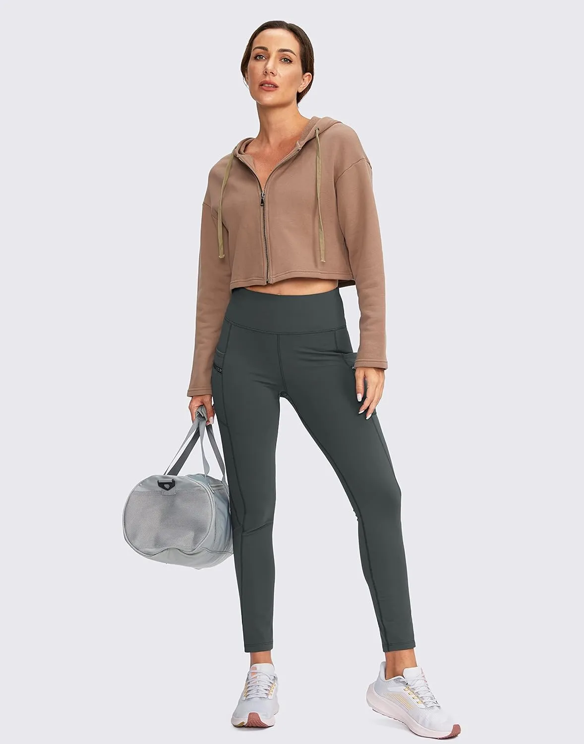 G Gradual Women's Fleece Lined Winter Leggings with Pockets Water Resistant High Waisted Thermal Warm Pants Running Hiking