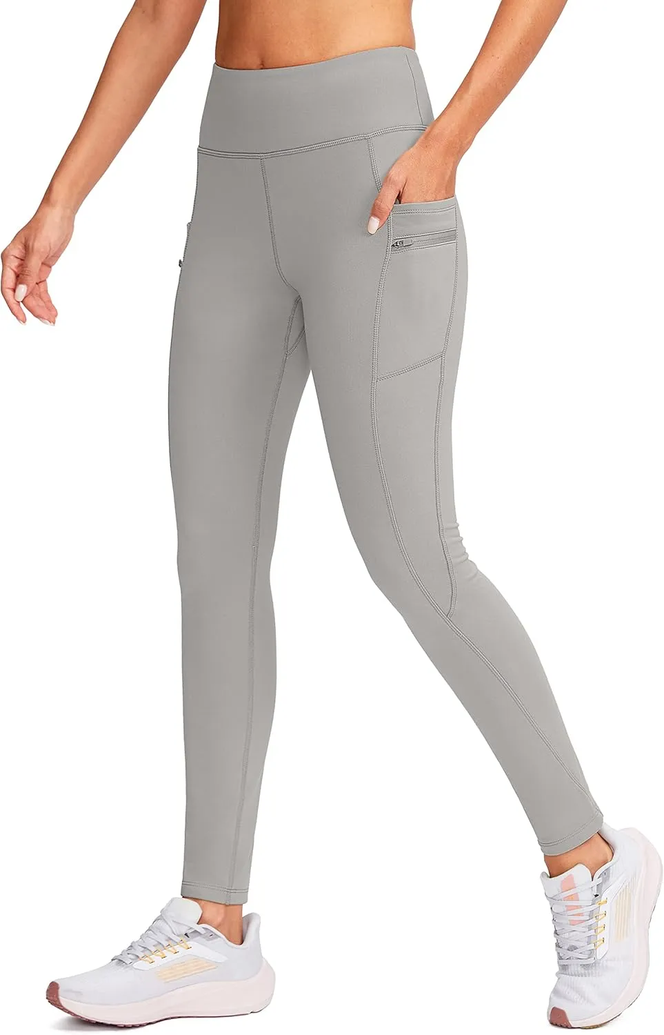 G Gradual Women's Fleece Lined Winter Leggings with Pockets Water Resistant High Waisted Thermal Warm Pants Running Hiking
