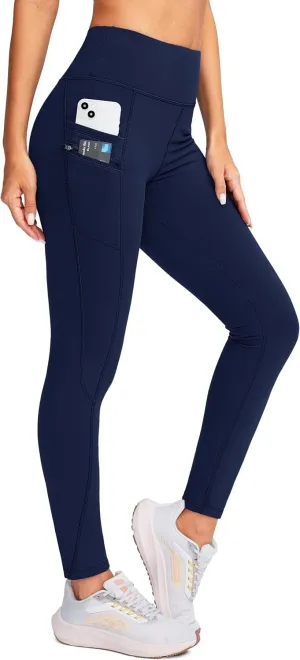 G Gradual Women's Fleece Lined Winter Leggings with Pockets Water Resistant High Waisted Thermal Warm Pants Running Hiking
