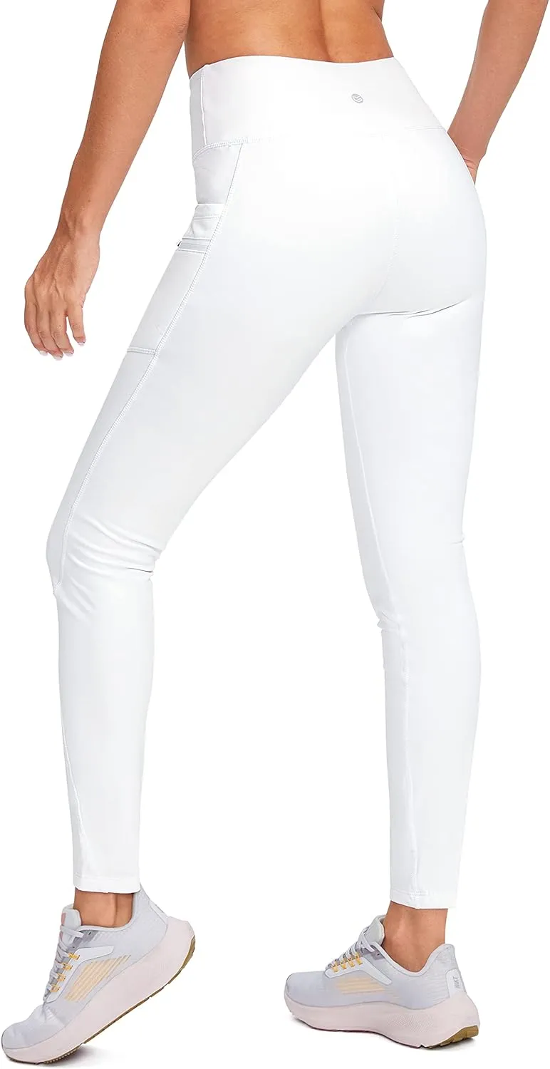 G Gradual Women's Fleece Lined Winter Leggings with Pockets Water Resistant High Waisted Thermal Warm Pants Running Hiking