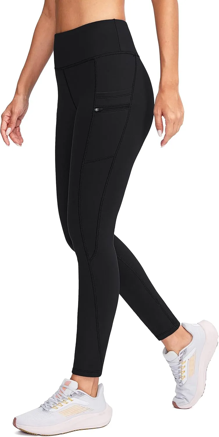G Gradual Women's Fleece Lined Winter Leggings with Pockets Water Resistant High Waisted Thermal Warm Pants Running Hiking