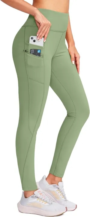 G Gradual Women's Fleece Lined Winter Leggings with Pockets Water Resistant High Waisted Thermal Warm Pants Running Hiking
