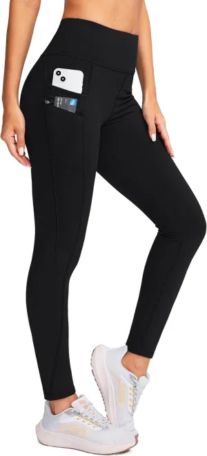 G Gradual Women's Fleece Lined Winter Leggings with Pockets Water Resistant High Waisted Thermal Warm Pants Running Hiking