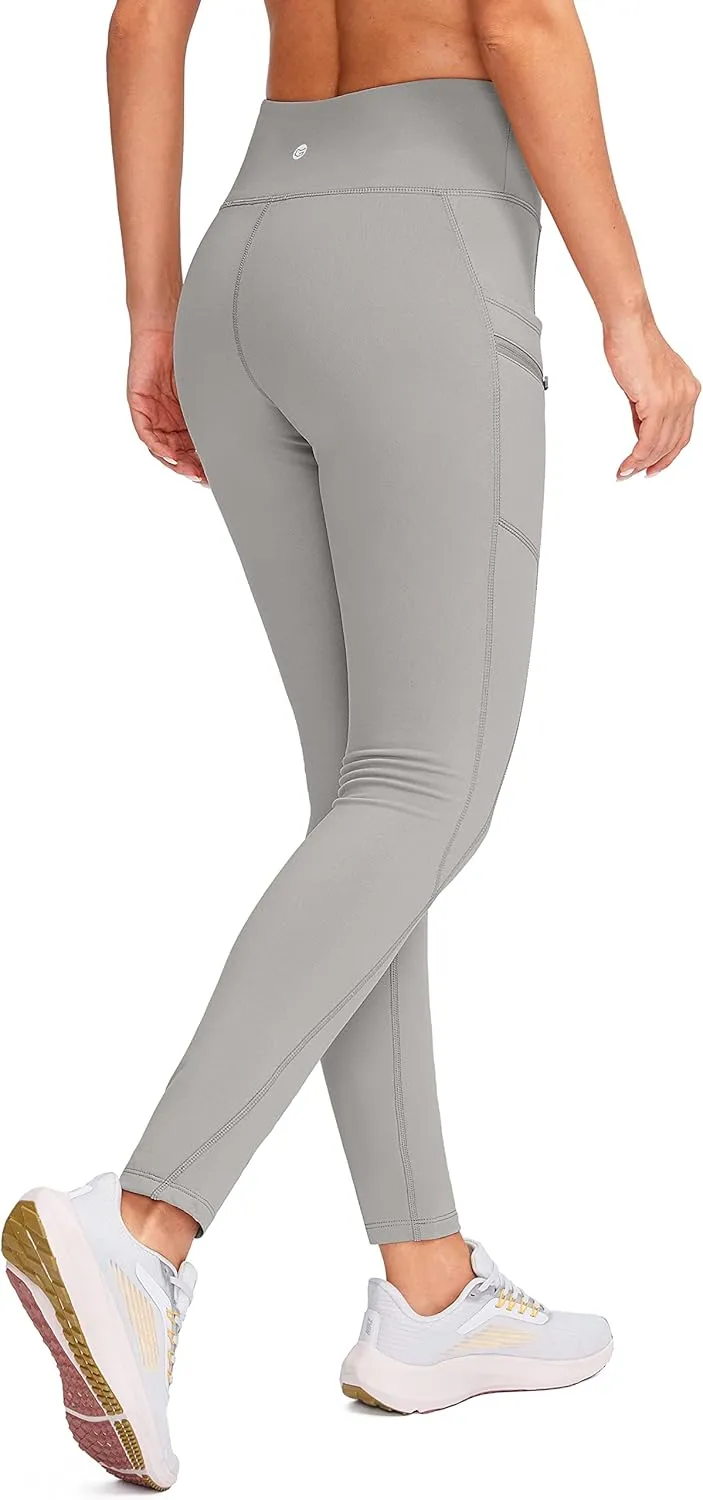 G Gradual Women's Fleece Lined Winter Leggings with Pockets Water Resistant High Waisted Thermal Warm Pants Running Hiking