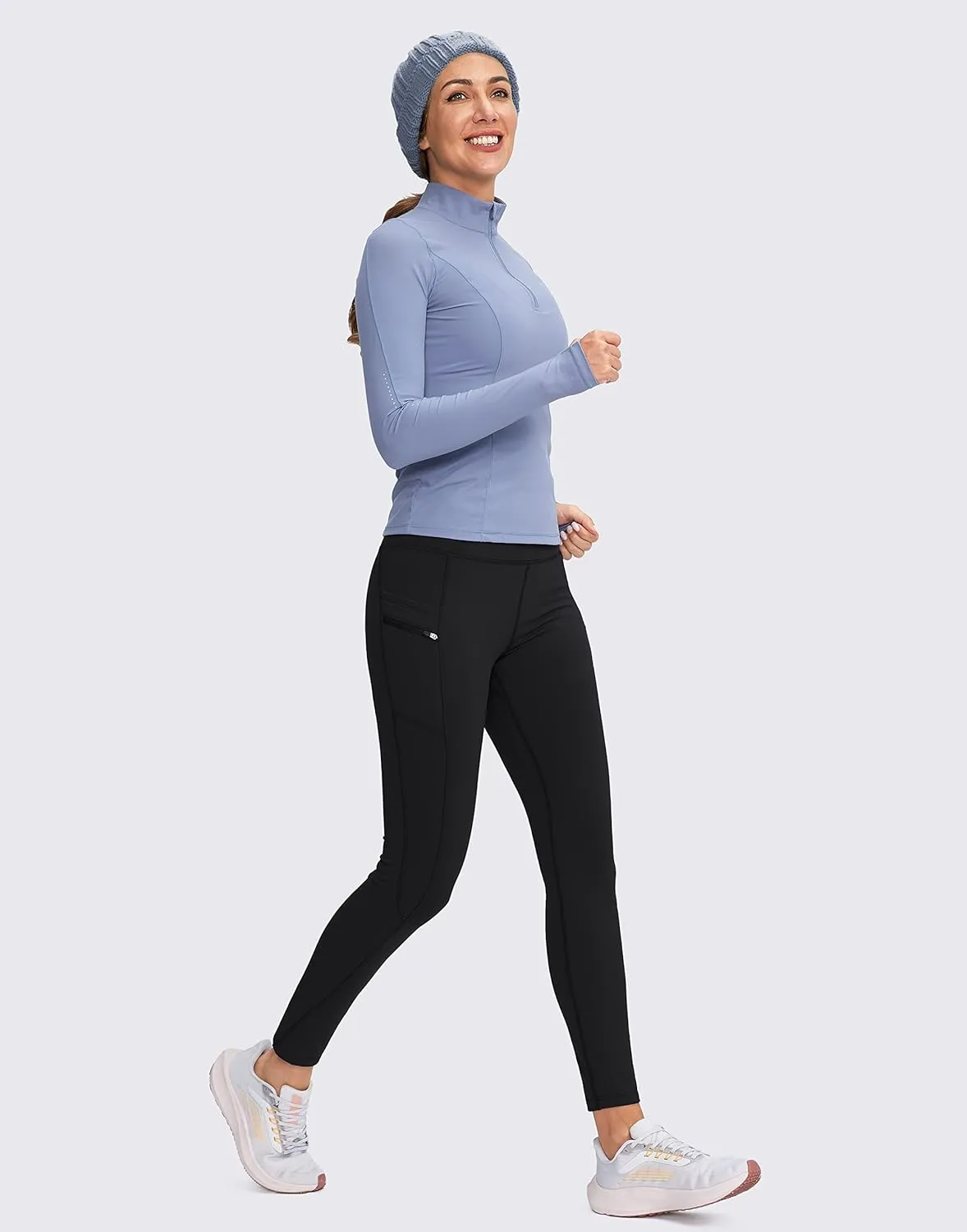 G Gradual Women's Fleece Lined Winter Leggings with Pockets Water Resistant High Waisted Thermal Warm Pants Running Hiking
