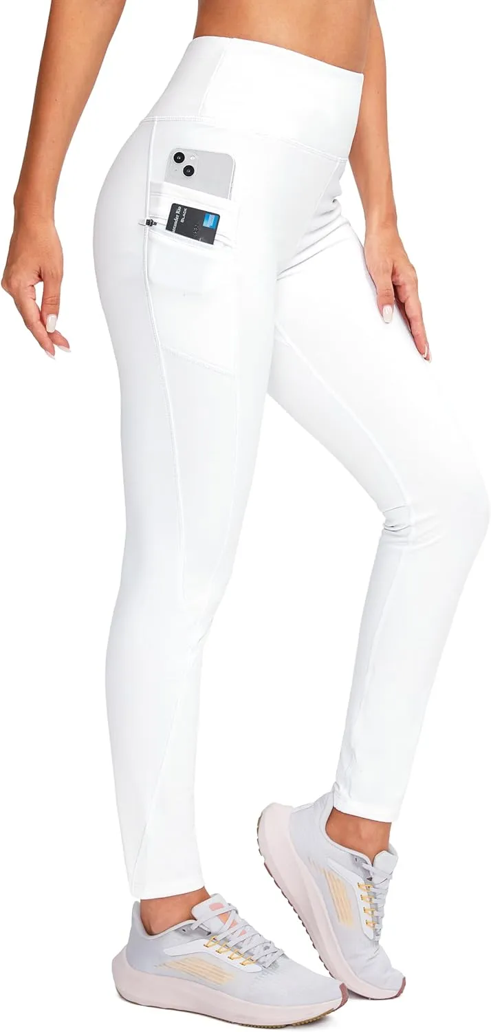G Gradual Women's Fleece Lined Winter Leggings with Pockets Water Resistant High Waisted Thermal Warm Pants Running Hiking