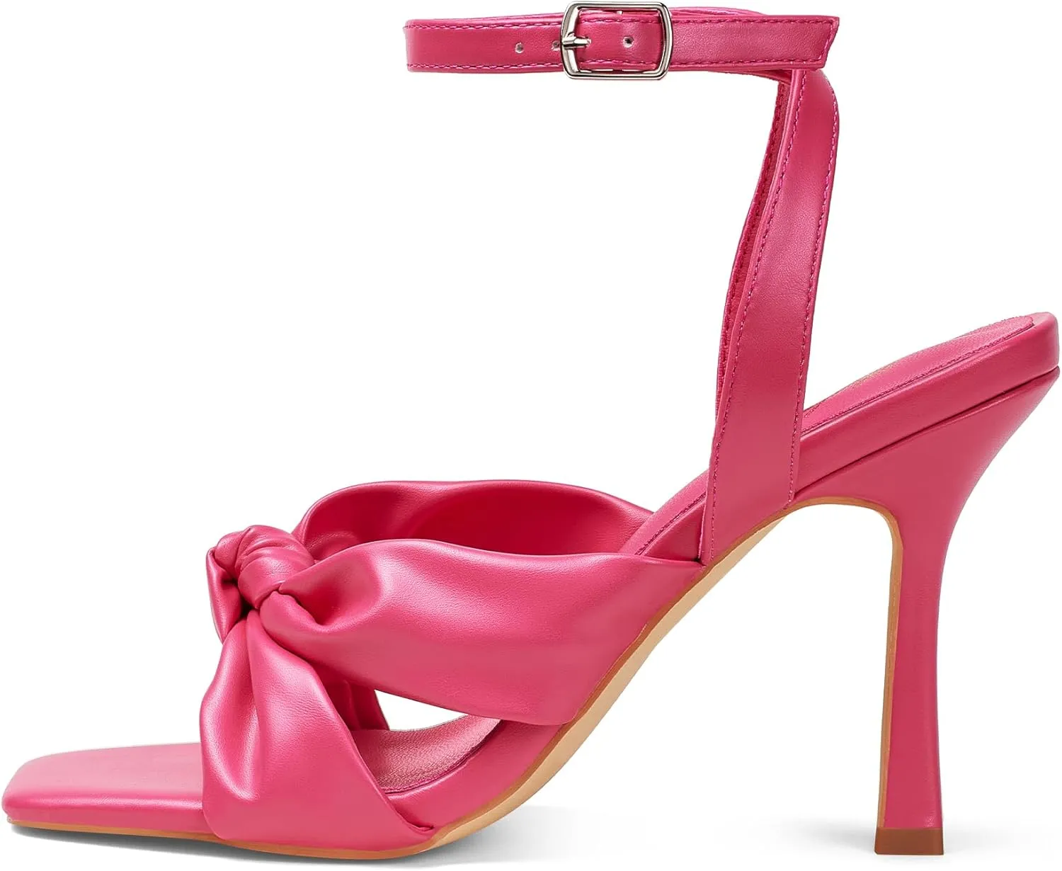 GENSHUO Ankle Strap High Heels Knot Sandals