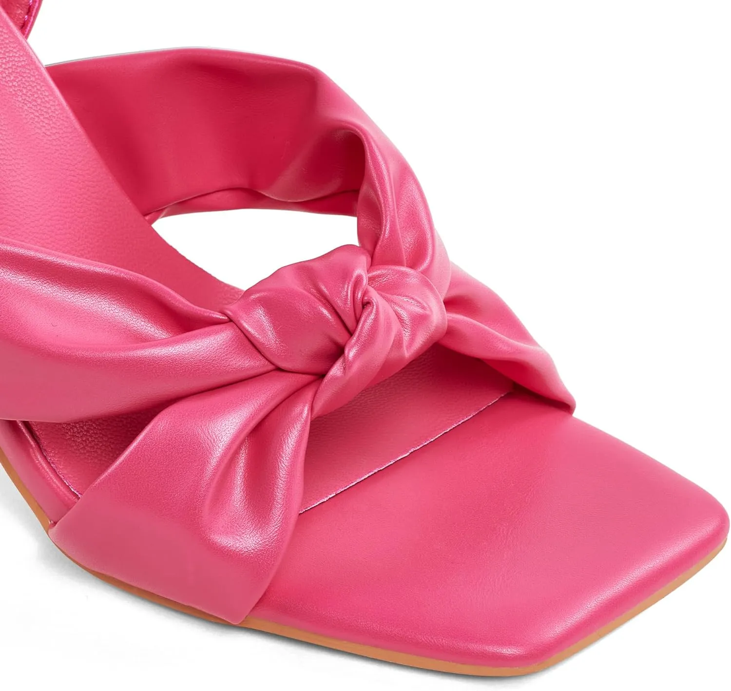 GENSHUO Ankle Strap High Heels Knot Sandals