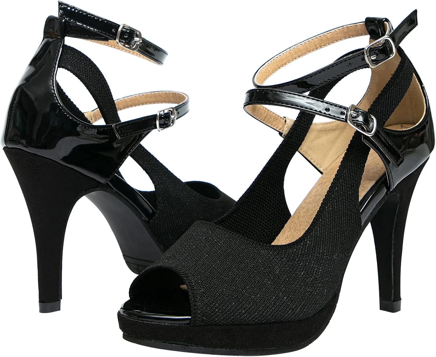 getmorebeauty Women's High Heels Shoes Ankle Straps Dress Heeled Sandals