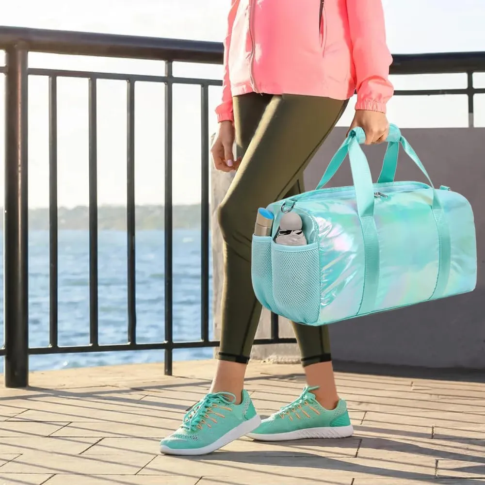 Gym Bag for Girls Sports Duffle Bag for Teen Girls Dance Bag with Shoes Compartment Wet Pocket Overnight Sleepover Bag Travel Duffle for Girls Teens