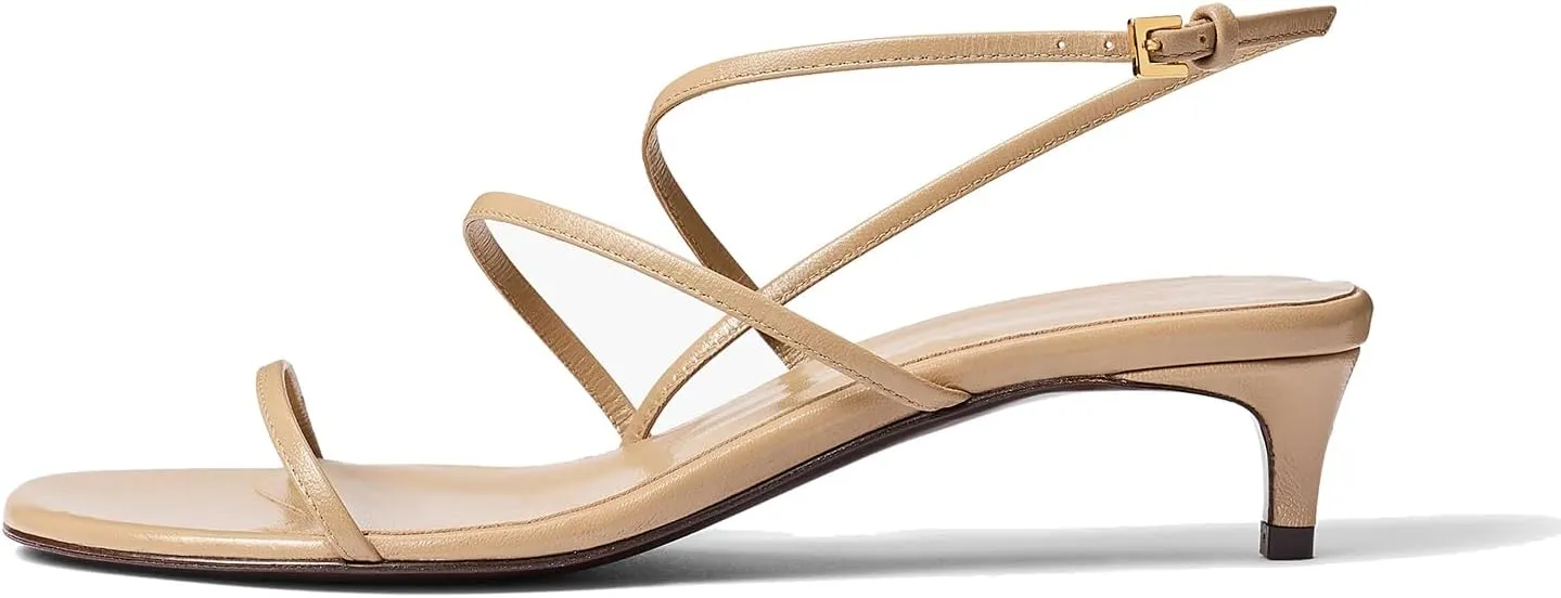 Heeled Sandals for Women Dressy Square Open Toe Comfy Strappy High Heels with Ankle Strap for Wedding Party Daily Wear