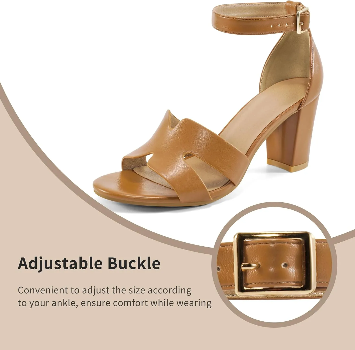 Heels for Fashion Women Wedding: Comfortable Womens Heeled Sandals for Party - Dressy Prom Ladies Buckle Shoes