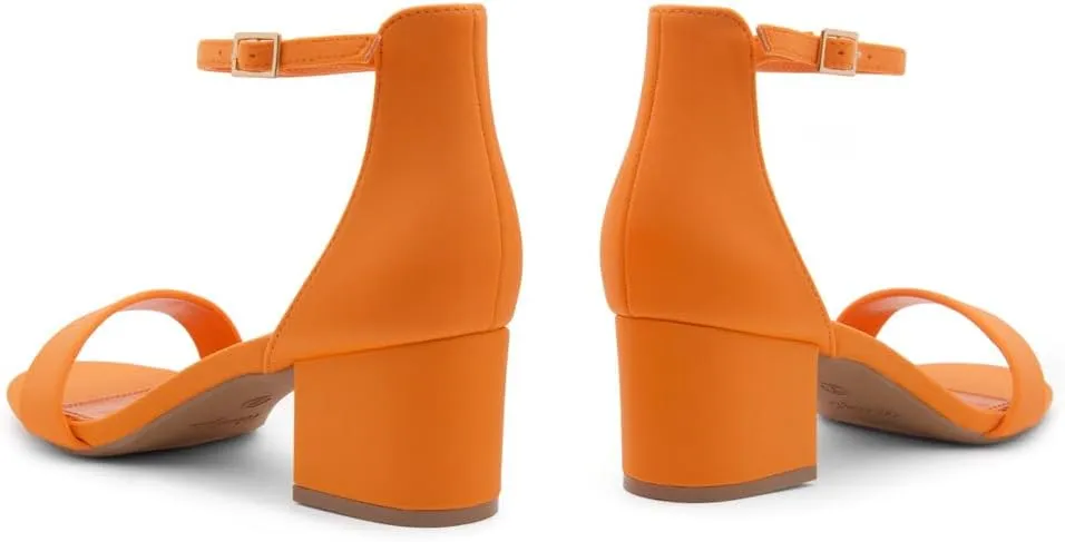 Herstyle Sunday Women's Low Heels Open Toe Dress Heeled Sandals Ankle Strap Chunky Block Short Heel Pumps Shoes for Prom Wedding Party Office