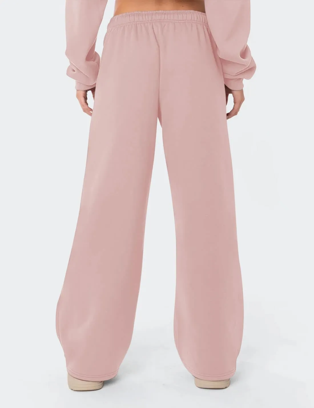 HeSaYep Women's Fleece Lined Sweatpants Wide Leg Thermal Winter Warm Baggy Sweat Pants with Pockets