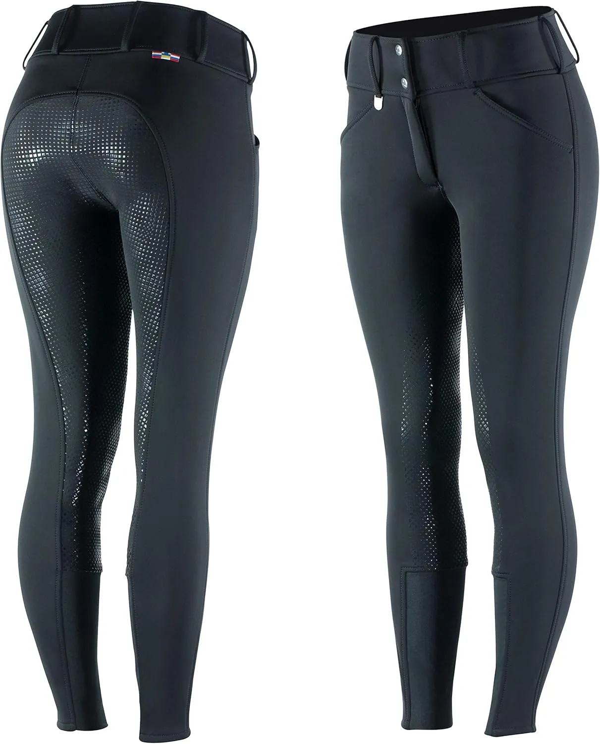 HORZE Grand Prix Women's Winter Silicone Full Seat Breeches | Fleece-Lined Water Resistant Horse Riding Pants