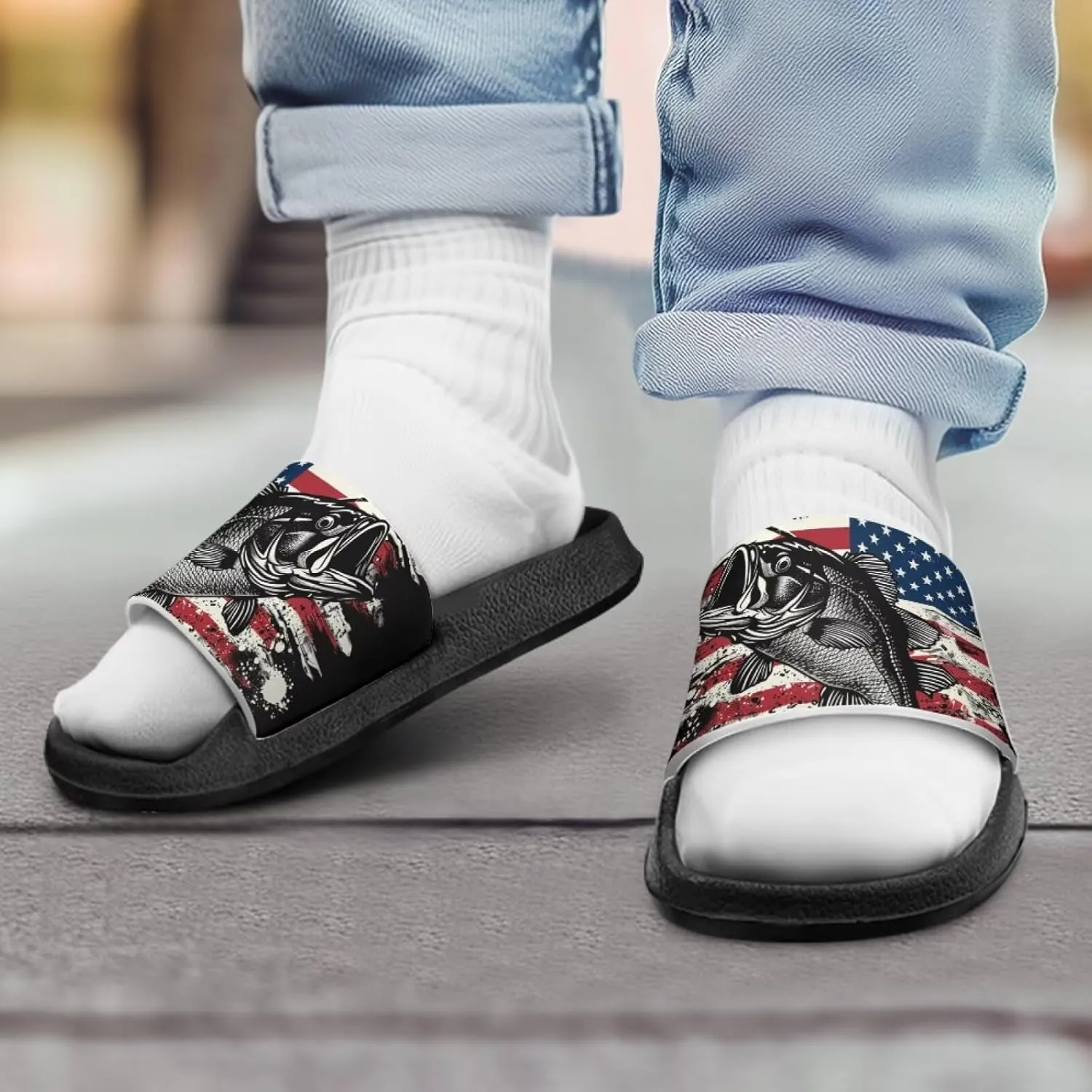 Howilath Children's Sandals Casual Non-Slip Slides Unisex Kids Slippers Bathroom Shower Shoes with EVA Sole