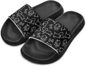 Howilath Dog Print Slides for Boys Beach Summer Kids Sandals Open Toe Non-Slip Children Slippers Indoor Outdoor Shoes