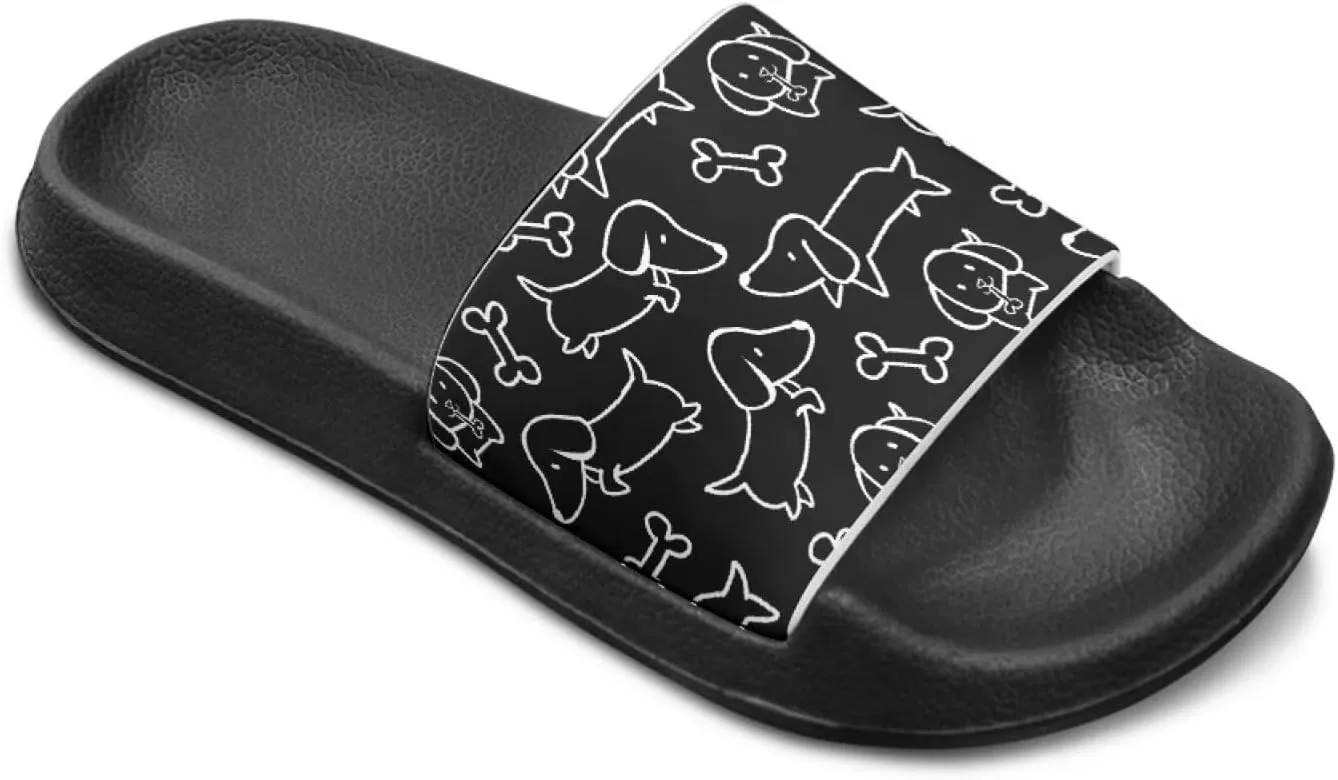 Howilath Dog Print Slides for Boys Beach Summer Kids Sandals Open Toe Non-Slip Children Slippers Indoor Outdoor Shoes