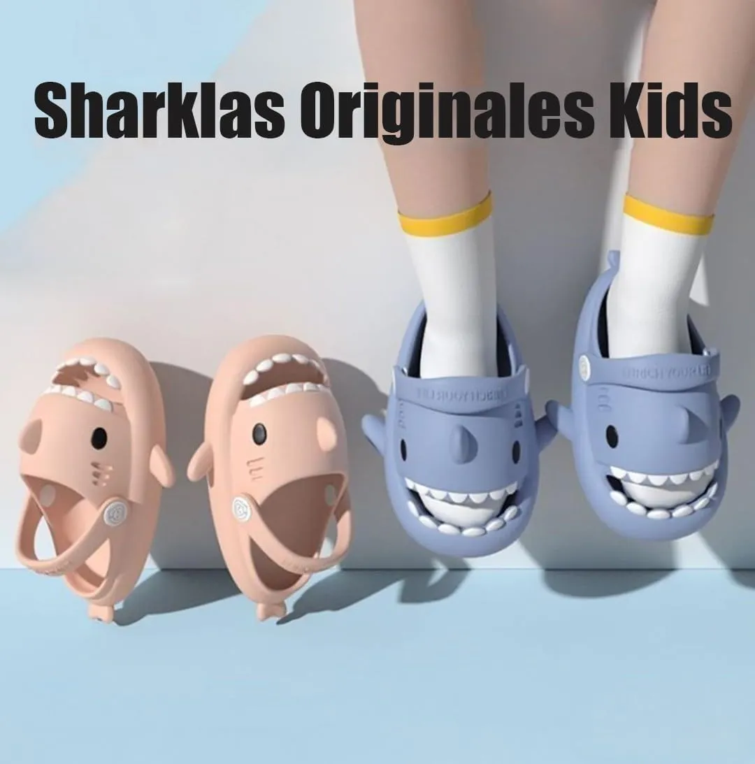 Hrtesus Sharklas Originales Kids, Shark Slides Kids, Chanclas de Tiburon, Sharky Chanclas with Adjustable Straps