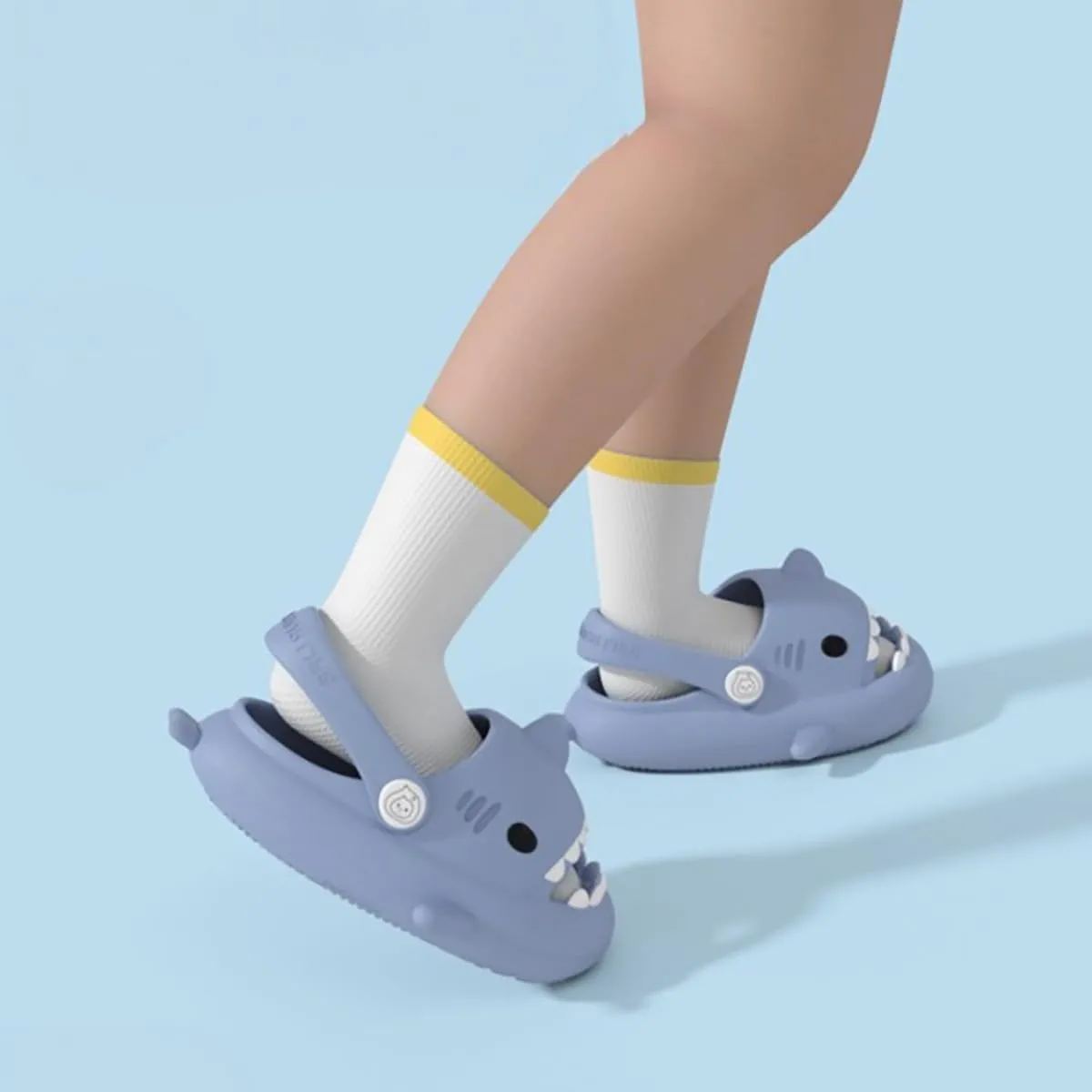 Hrtesus Sharklas Originales Kids, Shark Slides Kids, Chanclas de Tiburon, Sharky Chanclas with Adjustable Straps