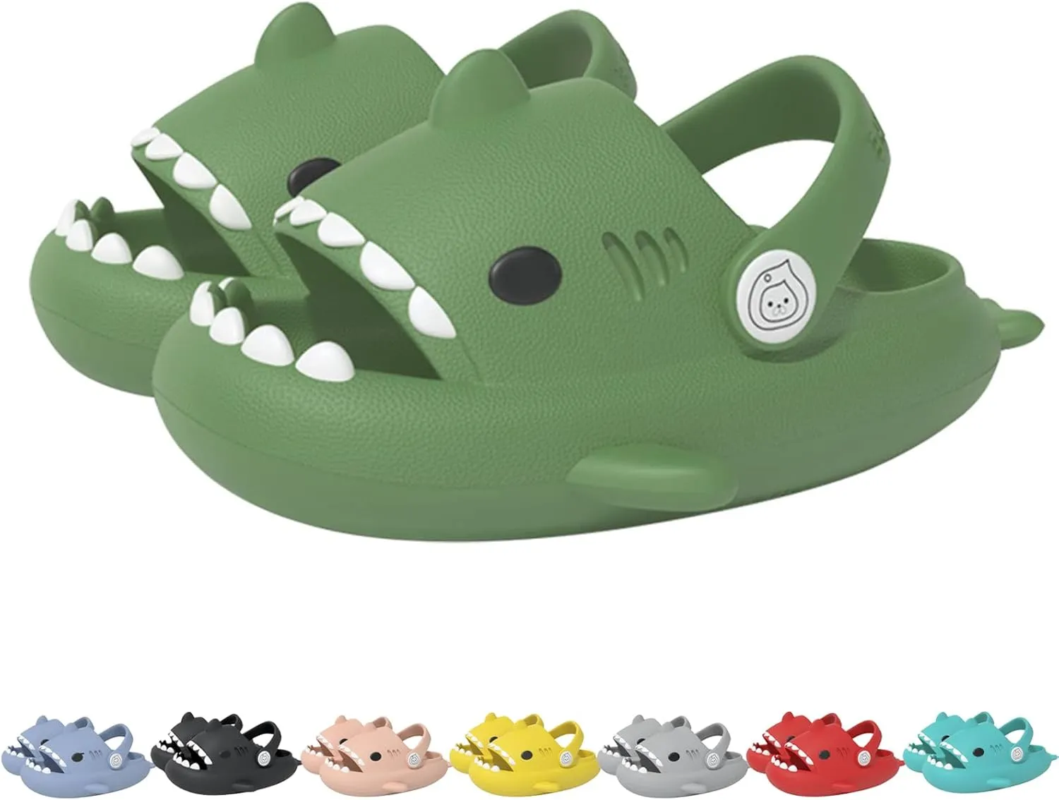 Hrtesus Sharklas Originales Kids, Shark Slides Kids, Chanclas de Tiburon, Sharky Chanclas with Adjustable Straps