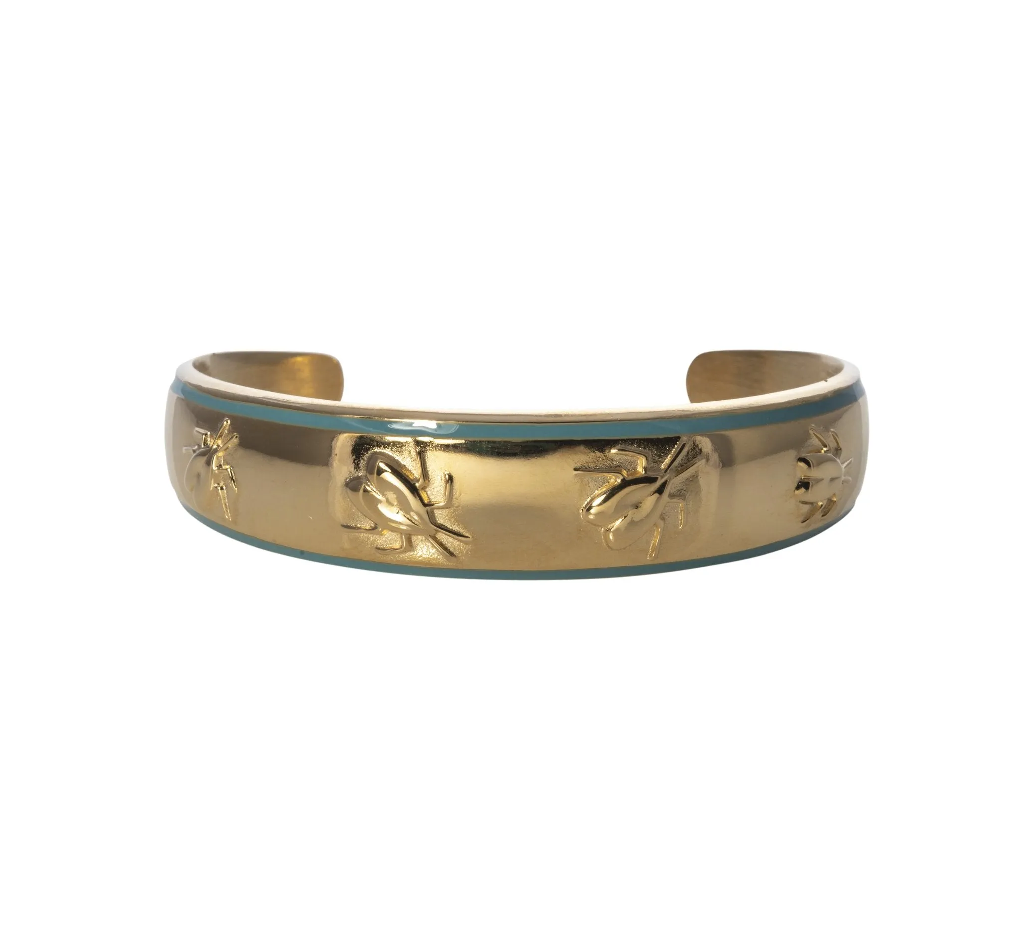 HYDRANGEA BLUE ENAMEL BUG CUFF