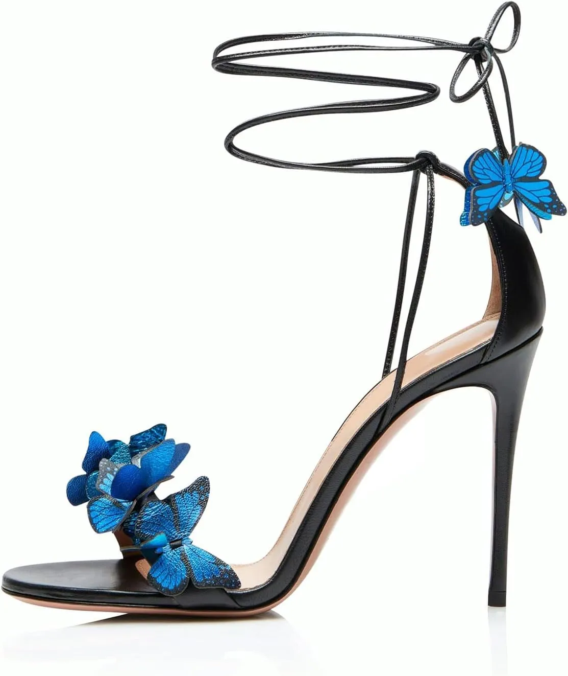 iadore Fashion Women Stiletto High Heel Shoes with Butterfly Decorations Lace up Summer Dress Sandals Size 5-12 US