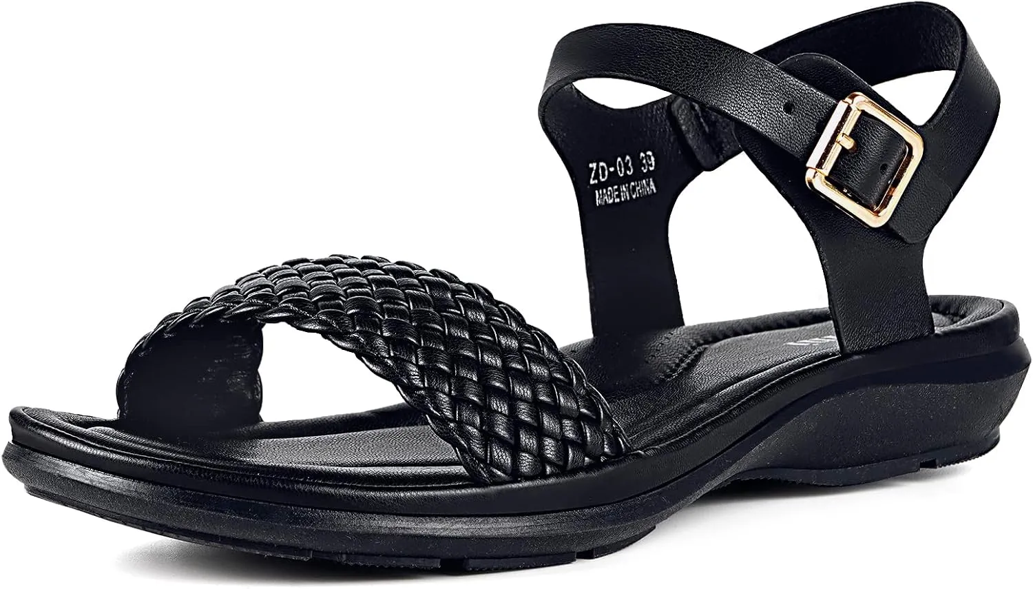 Intini Womens Flat Sandals Braided Strappy Summer Shoes Memory Foam insole Sandals for Women