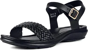 Intini Womens Flat Sandals Braided Strappy Summer Shoes Memory Foam insole Sandals for Women