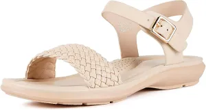 Intini Womens Flat Sandals Braided Strappy Summer Shoes Memory Foam insole Sandals for Women