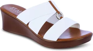 ITALIAN Shoemakers Womens Lucita Wedge Sandals 6 White