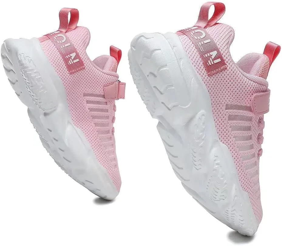 Jakcuz Children Fashion Platform Sneakers Kids Ultra Lightweight Breathable Casual Gym Sport Walking Shoes for Girls Boys