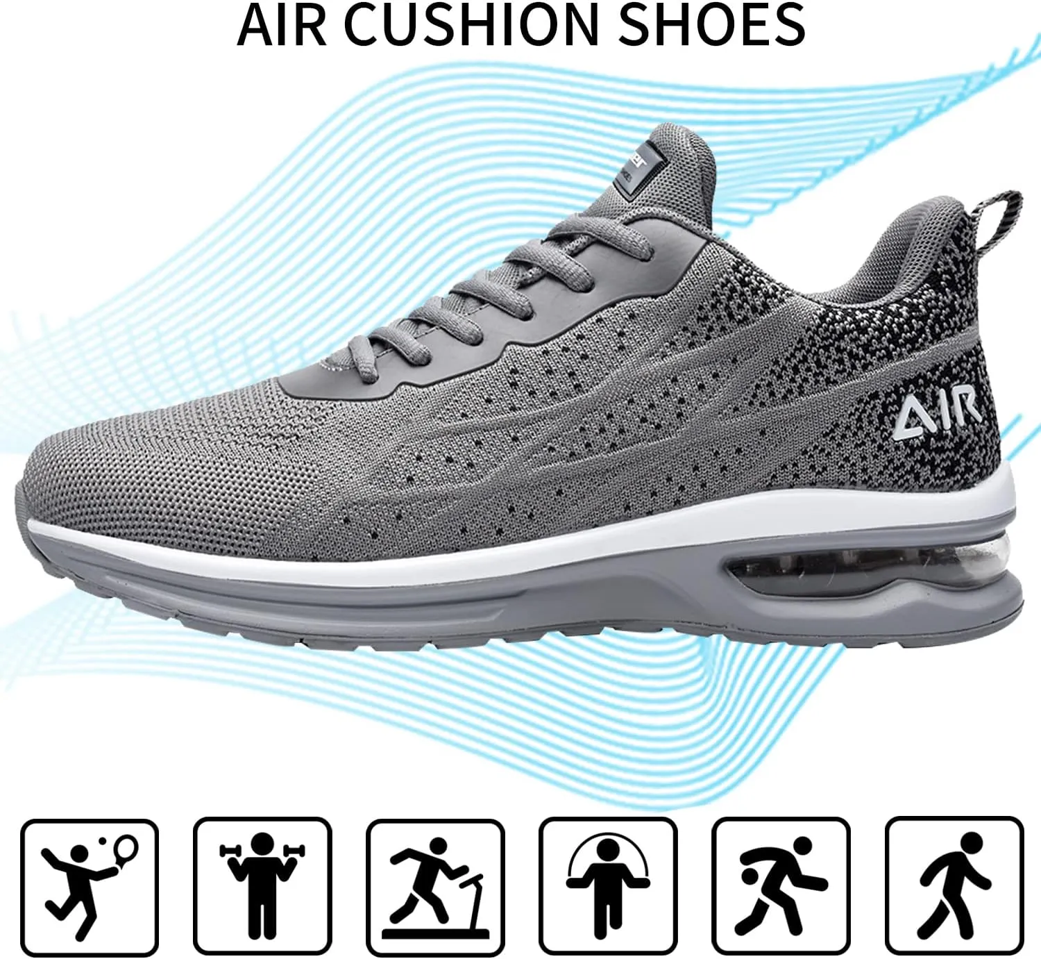JARLIF Men's Lightweight Athletic Running Shoes Breathable Sport Air Fitness Gym Jogging Sneakers (Size 6.5-12.5)