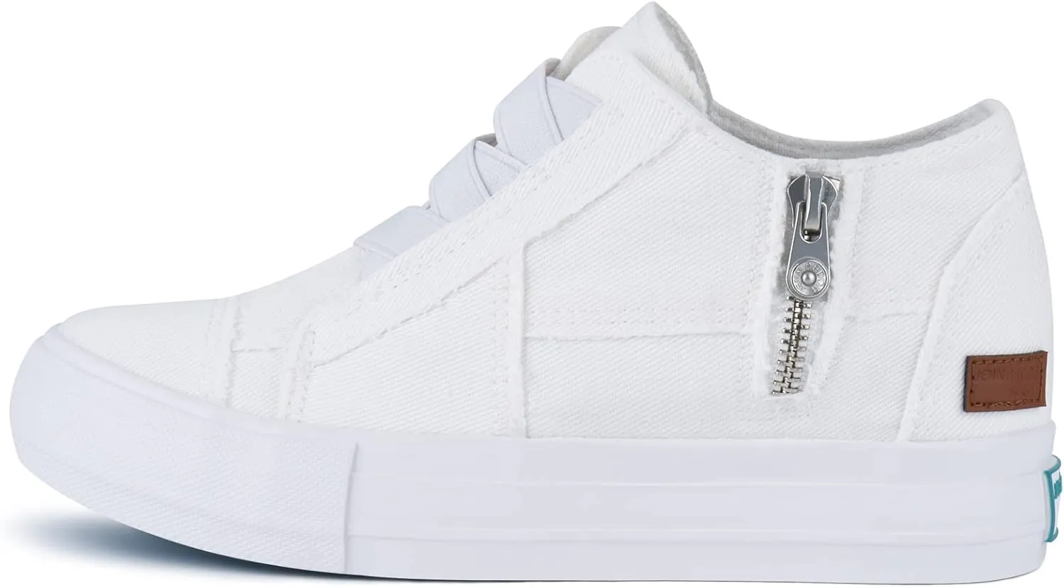 JENN ARDOR Women's Fashion Sneakers Hidden Wedges High Top Zipper Lace Up Platform Sneakers Ladies Walking Casual Canvas Slip On Comfortable Shoes
