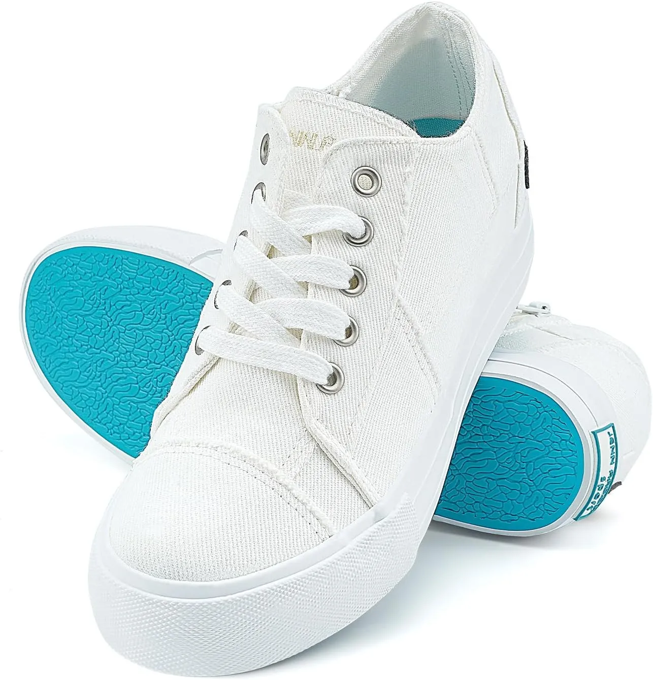 JENN ARDOR Women's Fashion Sneakers Hidden Wedges High Top Zipper Lace Up Platform Sneakers Ladies Walking Casual Canvas Slip On Comfortable Shoes