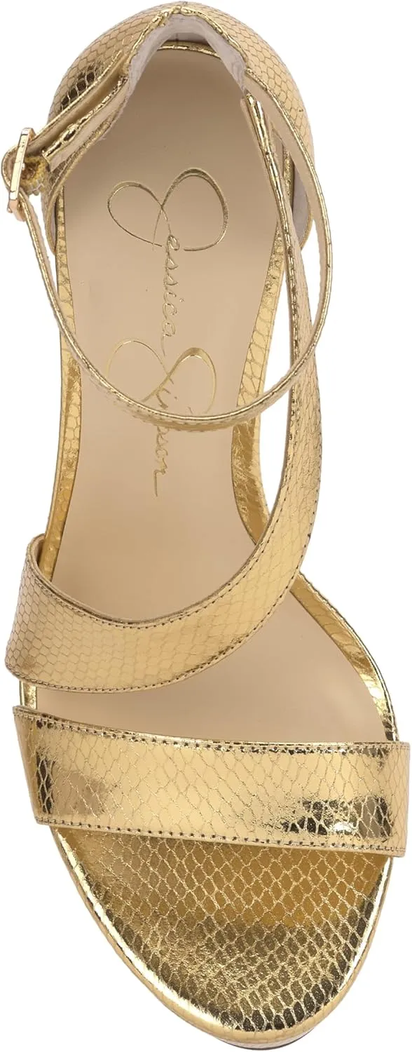 Jessica Simpson Womens Iley Faux Leather Ankle Strap Platform Sandals