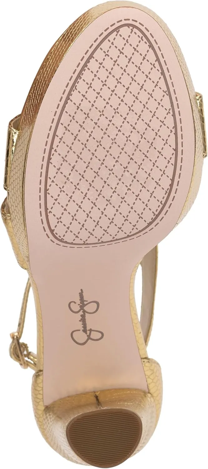 Jessica Simpson Womens Iley Faux Leather Ankle Strap Platform Sandals